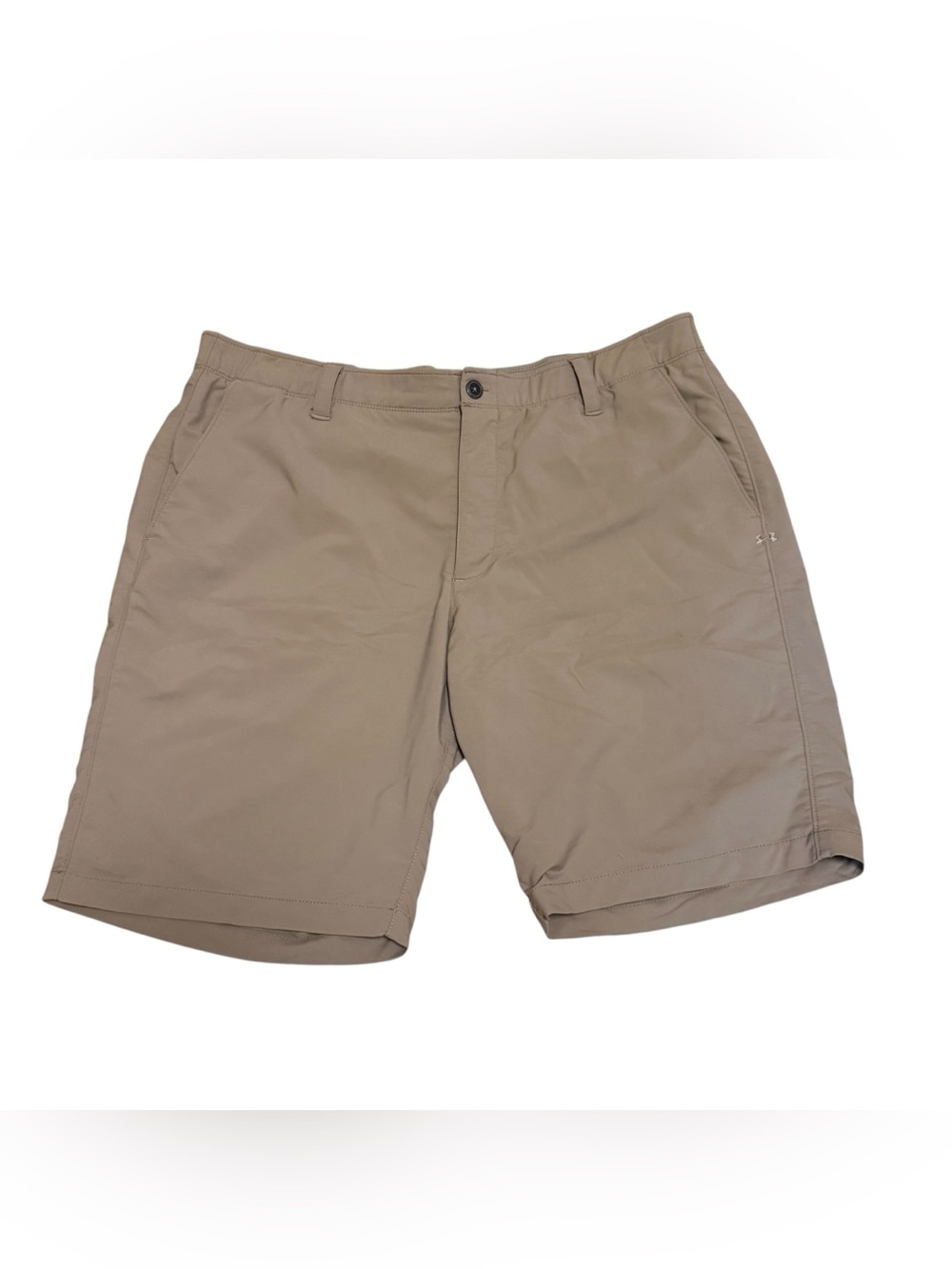 Under Armour Loose Shorts Mens 40 Tan Khaki Stretch Performance HeatGear Chino